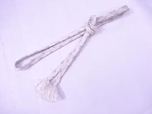 リサイクル　和装小物　帯締め　礼装用　白銀　正絹　手組　平組